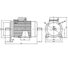 Крановый электродвигатель ДМТФ 011-6 IM2002 схема