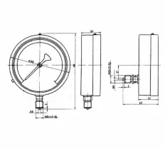 Манометр МТП-3М-16 чертеж