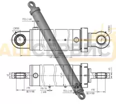 Гидроцилиндр стрелы ЦГ-220.160Х2000.11 чертеж