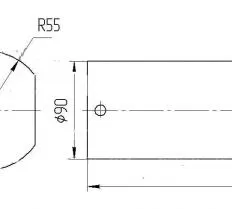 Ось КС-4572.63.002 КС-45721 (25 тонн, профиль) чертеж