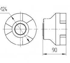 Полумуфта КС-3577.26.024 (размыкателя тормоза) схема