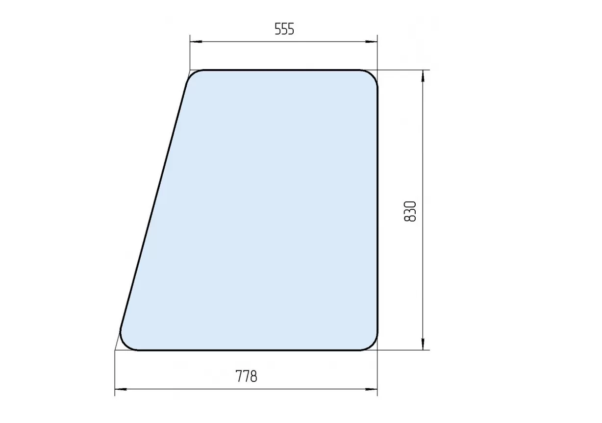 Стекло боковое дверное (большое) У.7810.5.045 (830х778)