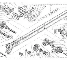 Ось КС-3577.63.102 для верхней секции стрелы КС-3577.63.100 Ивановец КС-3577 схема