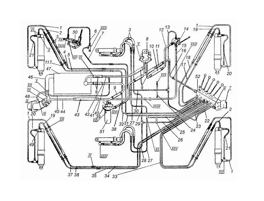 Гидравлическая схема автокрана