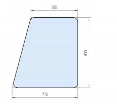 Стекло боковое дверное (большое) У7810.5.045 (830х778) чертеж