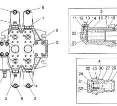 Гидрораспределитель РМ-12-121 (2 секц)  чертеж