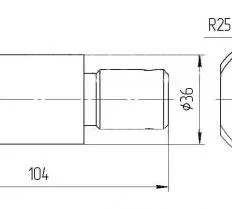 Ось КС-3577.63.016 КС-65711 (40 тонн) чертеж