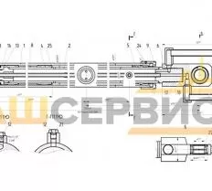 Гидроцилиндр КС-4572А.63.900-2-01 автокрана КС-45721 чертеж