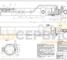 Гидроцилиндр КС-45719.63.900-01А (125х100х6000) чертеж