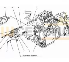 Стартер КR 1162.9КW/12V ТУ П124.20.18.18/89 чертеж