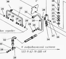 Тяга 533-0-62-21-587-1К чертеж