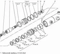 Гидроцилиндр траверсы П1.11.00.450-сб-01 (1083.00.00.00-01) схема