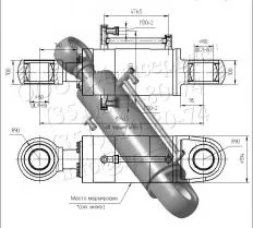 Гидроцилиндр ковша ЦГ-160.80х400.11 (ТО-18Б.06.03.000) схема