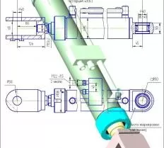 Гидроцилиндр рулевого управления ЦГ-80.56х300.11 / -01 ; ЗТМ-216 схема