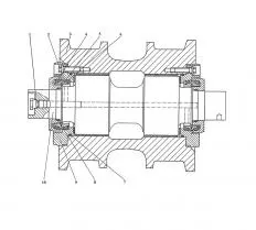 Каток опорный 2001-21-40-02СП Т-20.01Я (2005) схема с размерами