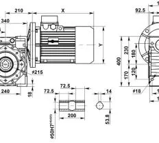 Червячный мотор редуктор NMRV 150 схема