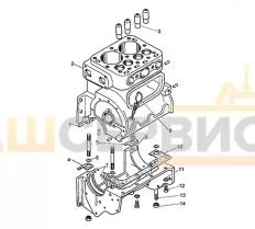 Блок-картер пускового двигателя 17-01-164СП схема