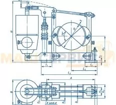 Тормоз крановый ТКГ-160 с ТЭ-30  чертеж