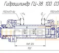 Гидроцилиндр рулевой ДЗ95Б.43.670 схема
