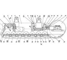Механизм натяжения 1101-21-43СБ 322345 Т-11.02К схема с размерами