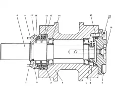 Каток поддерживающий 2001-21-15СБ ТГ-301К схема с размерами