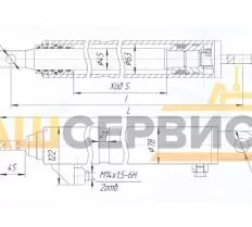 Гидроцилиндр выдвижения опоры ГЦ-63.45х1915.86 (188) чертеж