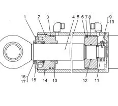 Гидроцилиндр 50-50-225СП ТР12 / ТР20  чертеж