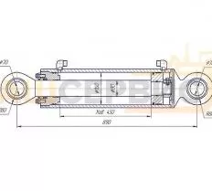 Гидроцилиндр подъёма рыхлителя 50-50-225СП (Колющенко) схема