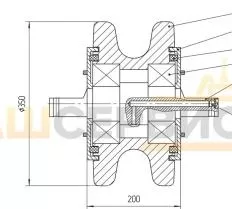 Каток опорный РДК-25 720.114-12 чертеж