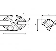 Уплотнитель стекла НТ-9 L3,5 м чертеж