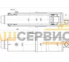 Гидроцилиндр опор ГЦ-100.80х650.55 (КС-35715.31.200) чертеж