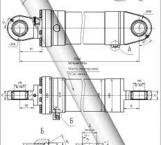 Гидроцилиндр КС-45717-1Р.63.400 чертеж