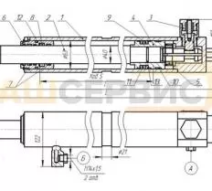 Гидроцилиндр КС-45717 (63х40х1680) чертеж