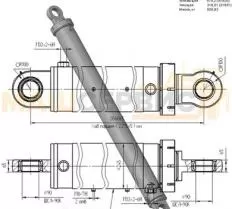 Гидроцилиндр КС-4572А.63.400-2-01А (200х160х2275) чертеж