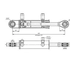 Гидроцилиндр ЦГ-50.25х125.11 схема