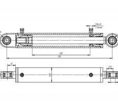 Гидроцилиндр ЦГ-50.30х250.11-02 схема