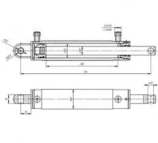 Гидроцилиндр ЦГ-50.30х250.17 схема