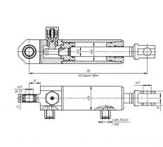 Гидроцилиндр ЦГ-60.30х100.18 схема