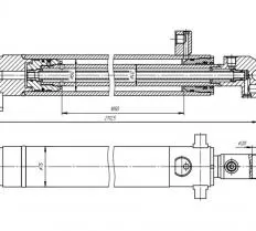 Гидроцилиндр ЦГ-60.40х1850.58 схема