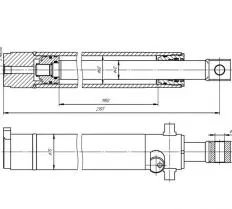 Гидроцилиндр ЦГ-60.40х1950.58 схема
