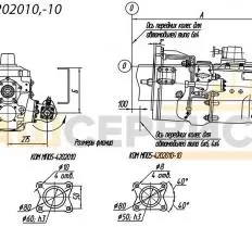 Коробка отбора мощности 5511-4202016-10 КПП КамАЗ Камаз чертеж Коробка отбора мощности 5511-4202016-10 КПП КамАЗ Камаз чертеж