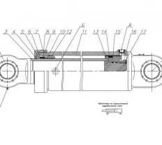 Гидроцилиндр подъема стрелы КС-3574 схема