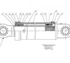Гидроцилиндр подъема стрелы Ц51.000 чертеж