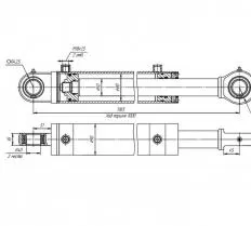 Гидроцилиндр ЦГ-80.50х1000.11  схема с размерами