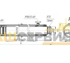 Гидроцилиндр ГЦ-125.100х900.55 (59-12Э) чертеж