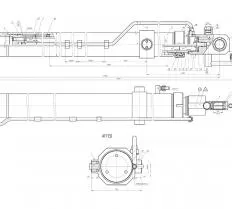 Гидроцилиндр выдвижения стрелы КС-45721 (25 тонн) схема