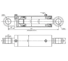 Гидроцилиндр ЦГ-125.63х250.22  чертеж