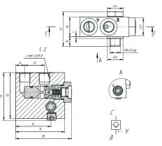 Гидрозамок односторонний В050310.01Е.00  схема с размерами