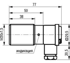 Индуктивный датчик ISB AT8A-43P-10-LZ чертеж Индуктивный датчик ISB AT8A-43P-10-LZ чертеж
