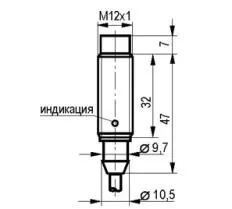 Индуктивный датчик ISN FF2A-31P-4-L чертеж Индуктивный датчик ISN FF2A-31P-4-L чертеж